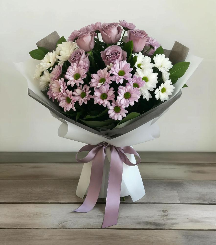Букет цветов из: Хризантемы и Розы в Красногорской