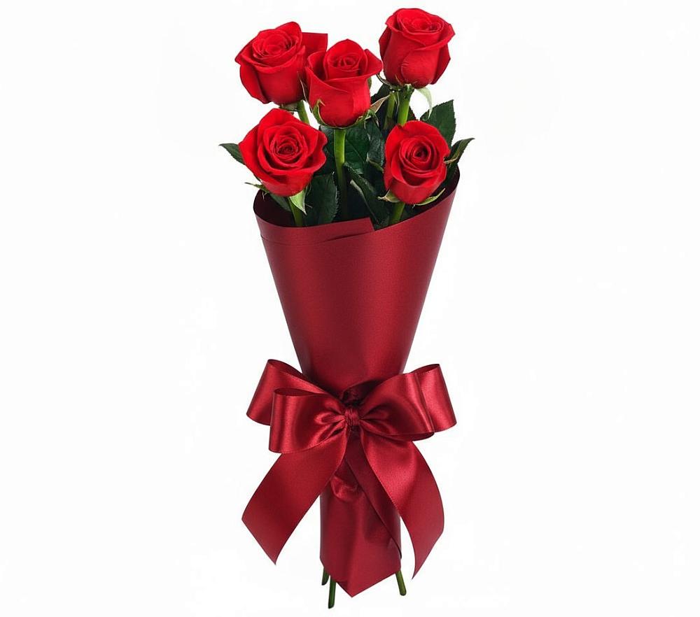 Букет 5 Красных роз Эдлесс Лав в Красногорской