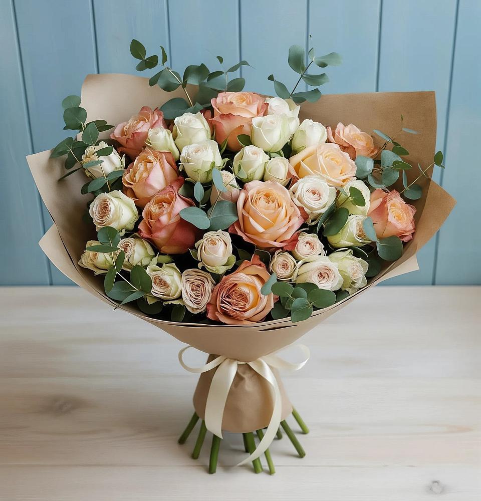 Букет цветов из: Альстромерии и Розы в Красногорской