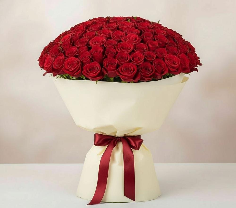 Букет 101 Красная роза Милано в Красногорской