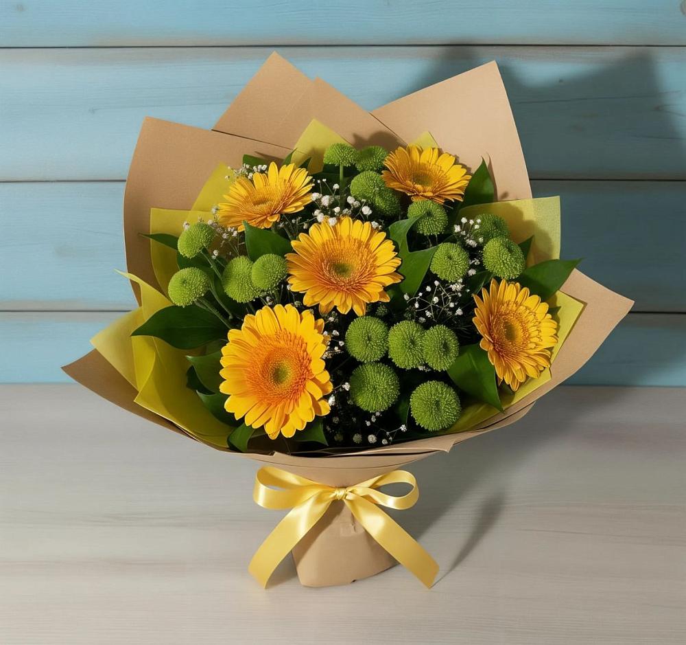 Букет цветов из: Герберы и Хризантемы в Красногорской