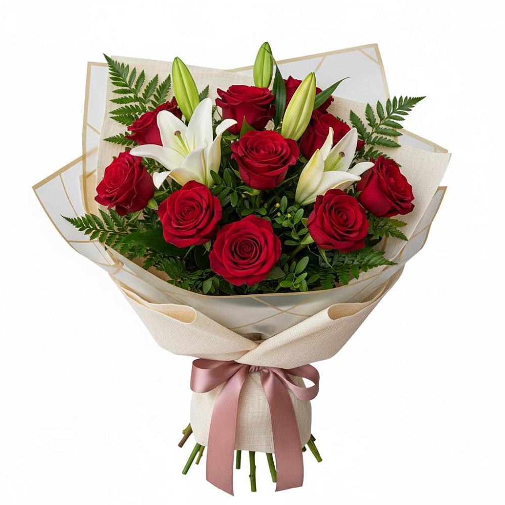 Букет цветов из: Лилии и Розы в Красногорской