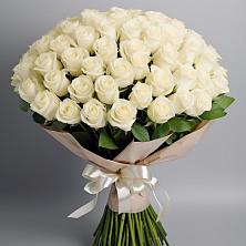 Букет 101 беля роза Белоснежка в Красногорской