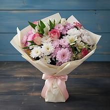 Букет цветов из:  Хризантемы, Альстромерии и Розы в Красногорской