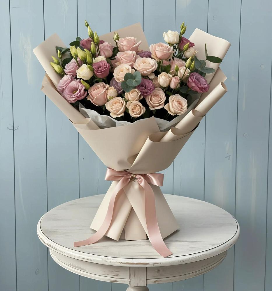 Букет цветов из: Розы и Лизиантусы в Красногорской