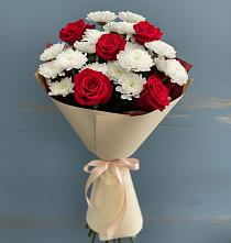 Букет цветов из:  Розы и Хризантемы #REPLACE_PRED# Красногорской