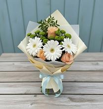 Букет цветов из:  Герберы, Розы и Хризантемы в Красногорской