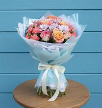 Букет цветов из:  Хризантемы и Розы #REPLACE_PRED# Красногорской